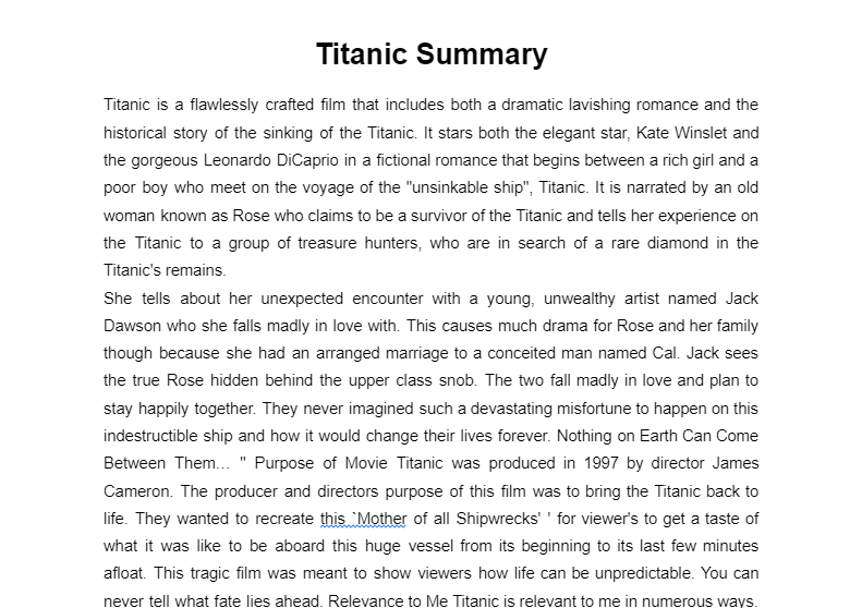 Nhận miễn phí 5 mẫu titanic summary essay ấn tượng nhất
